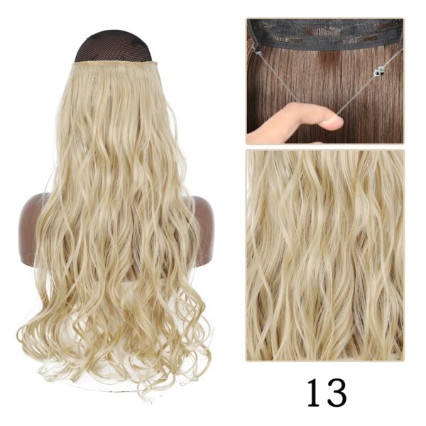 extension cheveux synthétiques sans Clip, postiche longue et lisse, noire, Blonde naturelle