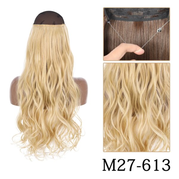 extension cheveux synthétiques sans Clip, postiche longue et lisse, noire, Blonde naturelle