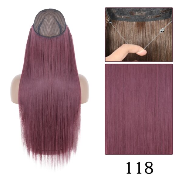 extension cheveux synthétiques sans Clip, postiche longue et lisse, noire, Blonde naturelle