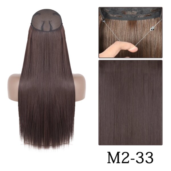 extension cheveux synthétiques sans Clip, postiche longue et lisse, noire, Blonde naturelle