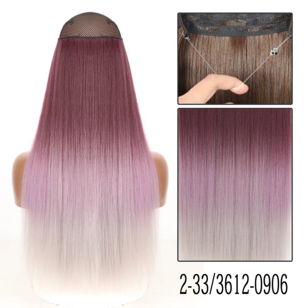 extension cheveux synthétiques sans Clip, postiche longue et lisse, noire, Blonde naturelle