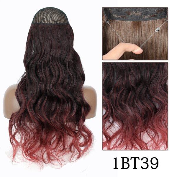 extension cheveux synthétiques sans Clip, postiche longue et lisse, noire, Blonde naturelle