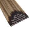 extension cheveux naturels lisses avec clips, couleur blond doré