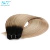 meche bresilienne naturelles Remy lisses à reflets, ombré blond miel