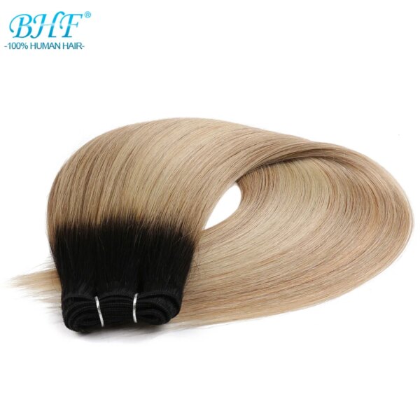 meche bresilienne naturelles Remy lisses à reflets, ombré blond miel
