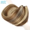 meche bresilienne naturelles Remy lisses à reflets, ombré blond miel