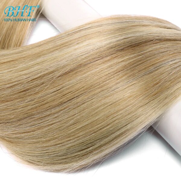 meche bresilienne naturelles Remy lisses à reflets, ombré blond miel