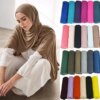 Hijab Musulman pour femmes, doux, de couleur unie, Bandana