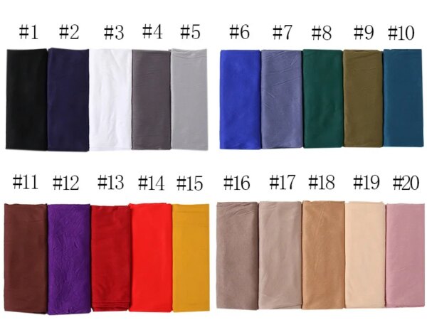 Hijab Musulman pour femmes, doux, de couleur unie, Bandana