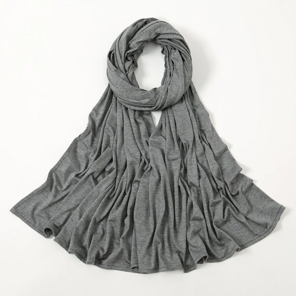 Hijab Musulman pour femmes, doux, de couleur unie, Bandana