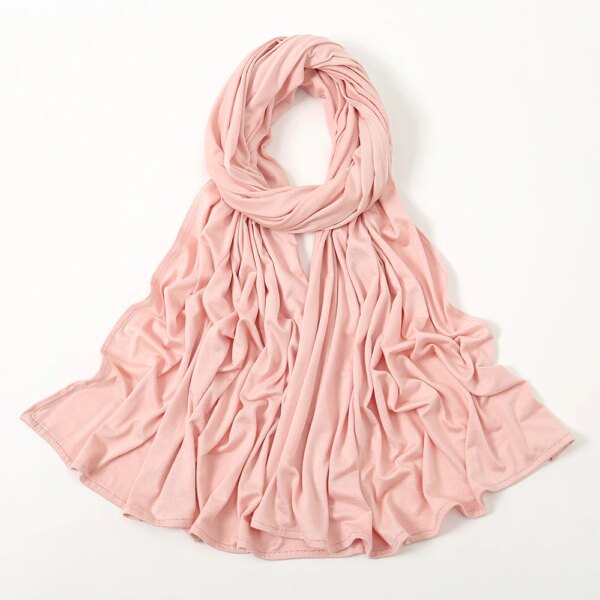 Hijab Musulman pour femmes, doux, de couleur unie, Bandana