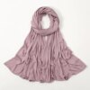 Hijab Musulman pour femmes, doux, de couleur unie, Bandana