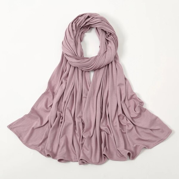 Hijab Musulman pour femmes, doux, de couleur unie, Bandana