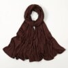 10626-016f53.jpg Hijab Musulman pour femmes, doux, de couleur unie, Bandana