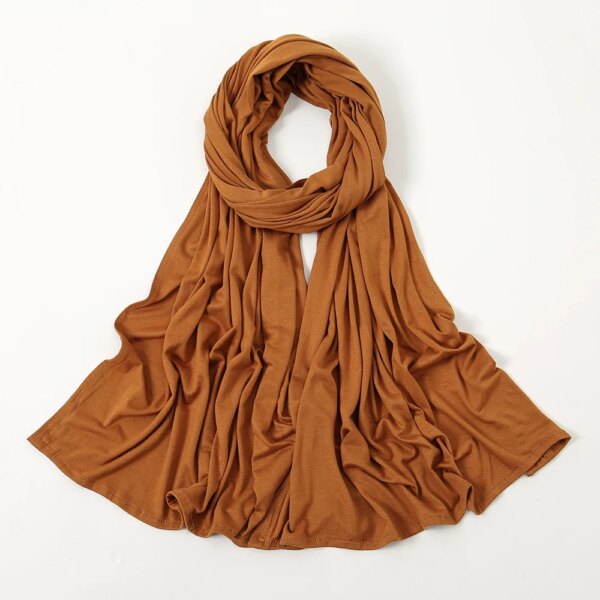 Hijab Musulman pour femmes, doux, de couleur unie, Bandana