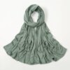 Hijab Musulman pour femmes, doux, de couleur unie, Bandana