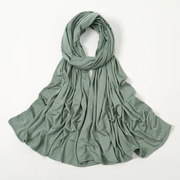 Hijab Musulman pour femmes, doux, de couleur unie, Bandana