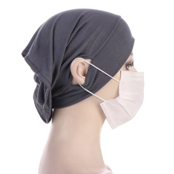 Hijab Sous-casquette souple et extensible, sous-écharpe avec trou pour les oreilles