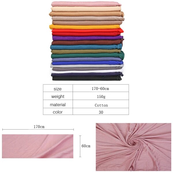 Abaya – foulard hijab en jersey de coton Modal, écharpe, turban absorbant