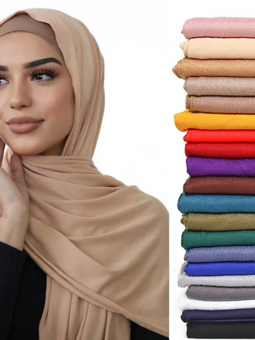 Abaya – foulard hijab en jersey de coton Modal, écharpe, turban absorbant