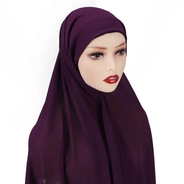 Hijab en mousseline de soie pour femmes musulmanes