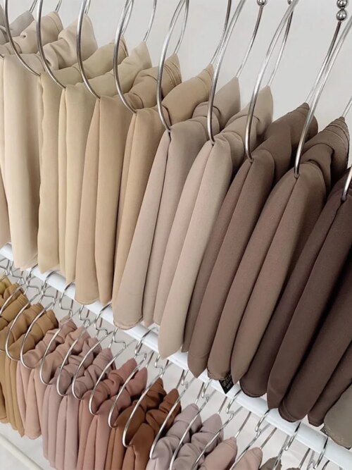 Foulard Hijab en mousseline de soie 72x175cm, couleur unie, mode musulmane