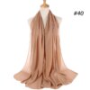 Foulard Hijab en mousseline de soie 72x175cm, couleur unie, mode musulmane