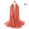 Foulard Hijab en mousseline de soie 72x175cm, couleur unie, mode musulmane