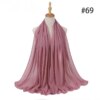 Foulard Hijab en mousseline de soie 72x175cm, couleur unie, mode musulmane