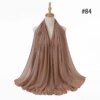 Foulard Hijab en mousseline de soie 72x175cm, couleur unie, mode musulmane