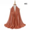 Foulard Hijab en mousseline de soie 72x175cm, couleur unie, mode musulmane