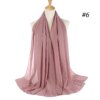 10889-5e7059.jpg Foulard Hijab en mousseline de soie 72x175cm, couleur unie, mode musulmane