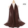 Foulard Hijab en mousseline de soie 72x175cm, couleur unie, mode musulmane
