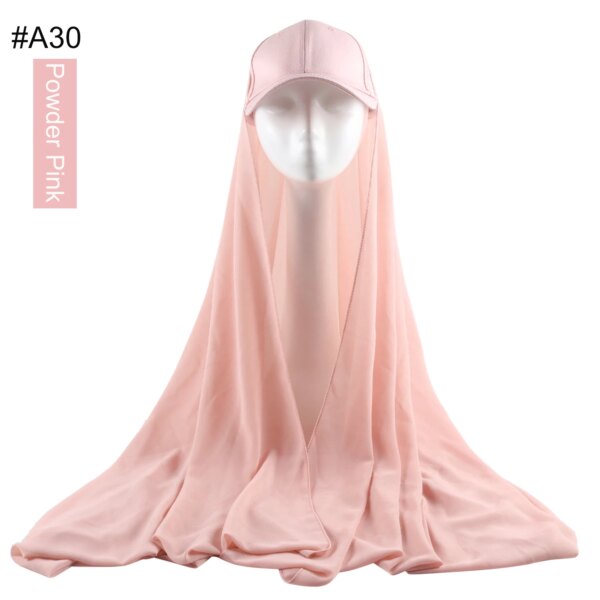 10981-1a3eb0.jpg Hijab en mousseline de soie pour femmes, casquette de Sport d'été avec Base