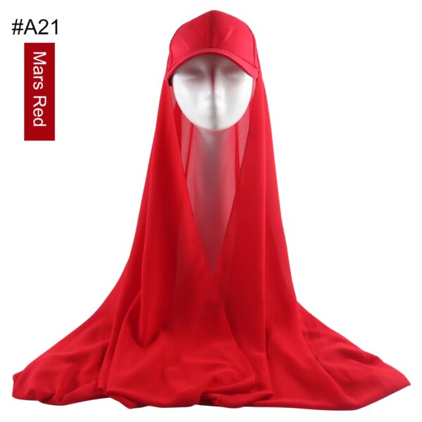 Hijab en mousseline de soie pour femmes, casquette de Sport d'été avec Base