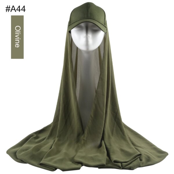 Hijab en mousseline de soie pour femmes, casquette de Sport d'été avec Base