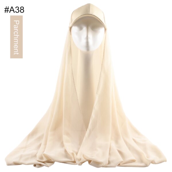 Hijab en mousseline de soie pour femmes, casquette de Sport d'été avec Base