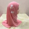 Hijab belle petite fille, hijab amira avec fleurs, pour enfants de 2 à 6 ans