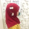 Hijab belle petite fille, hijab amira avec fleurs, pour enfants de 2 à 6 ans