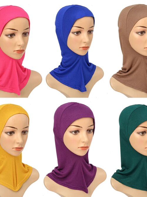 Hijab Turban musulman en coton, couverture complète, islamique