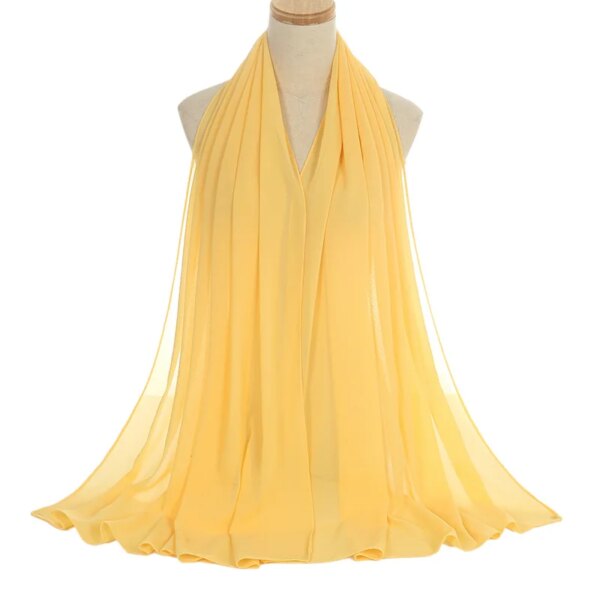 Hijab foulard musulmane pour femme, hijabs longue de couleur unie