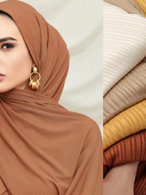 Hijab en Jersey de coton côtelé pour femmes, Long châle musulman