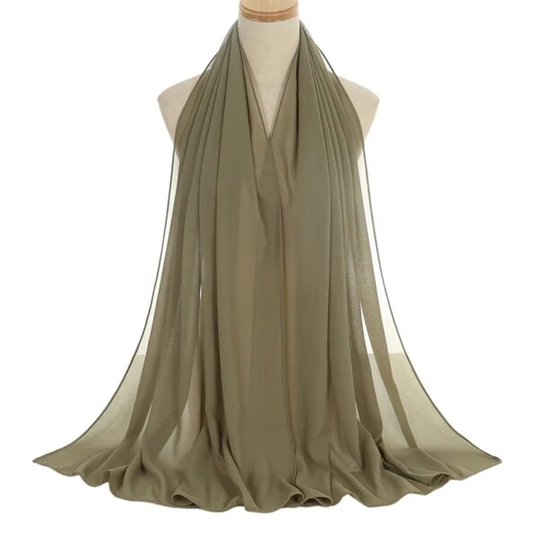Hijab foulard musulmane pour femme, hijabs longue de couleur unie