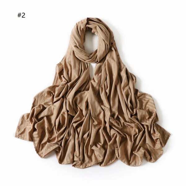 Hijab en Jersey de coton côtelé pour femmes, Long châle musulman