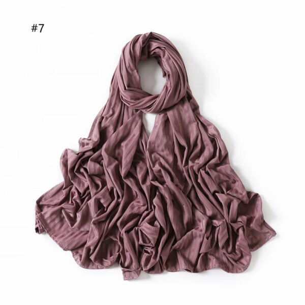 Hijab en Jersey de coton côtelé pour femmes, Long châle musulman