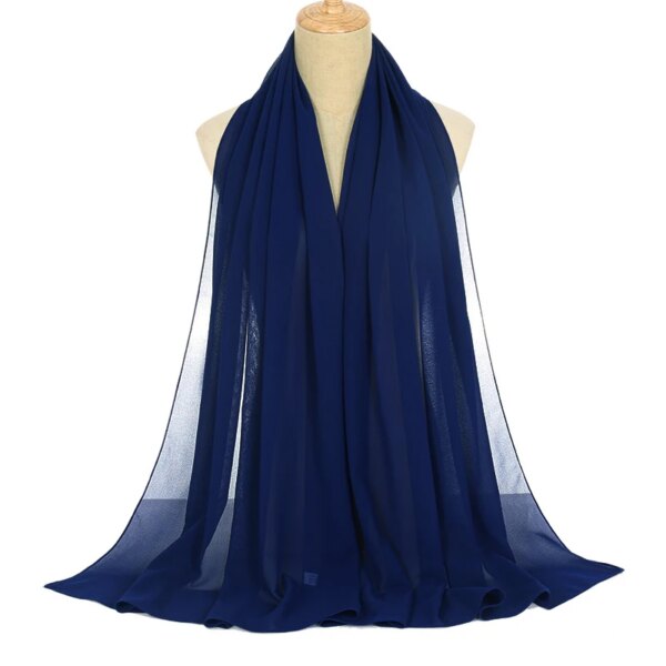 Hijab foulard musulmane pour femme, hijabs longue de couleur unie