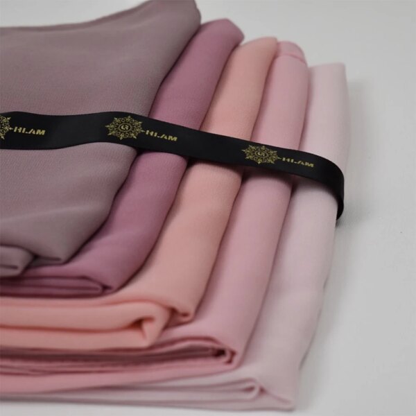 Hijab en mousseline de soie pour femmes, 72x175cm, foulard uni, mode musulmane