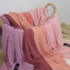 Hijab en mousseline de soie pour femmes, 72x175cm, foulard uni, mode musulmane