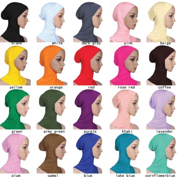 Hijab Couvre-tête Ninja musulman en coton pour femmes