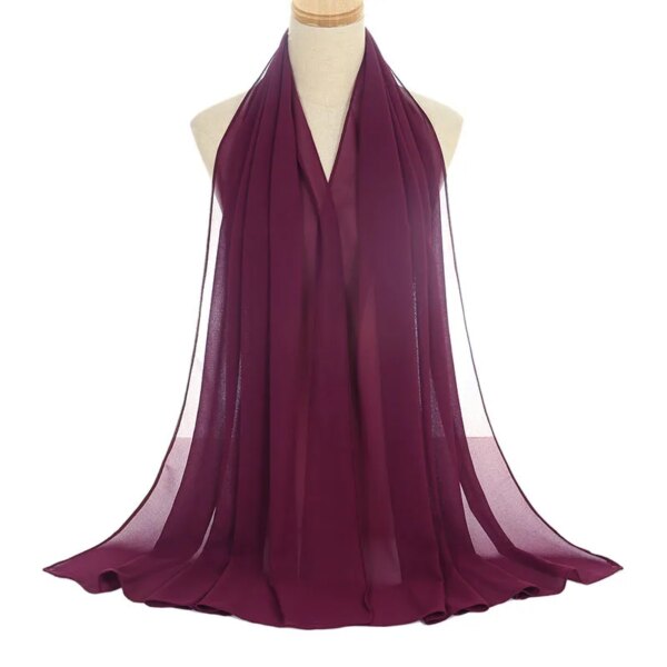 Hijab foulard musulmane pour femme, hijabs longue de couleur unie